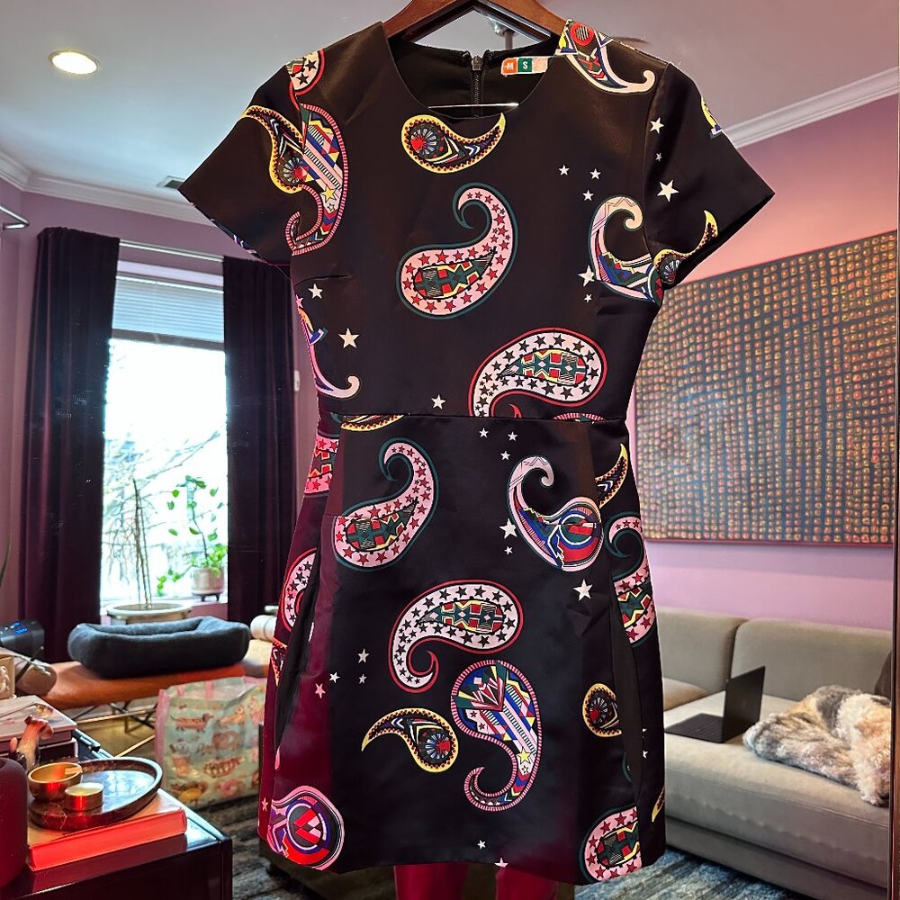 MSGM - Paisley Satin Mini Dress - XSsmall
